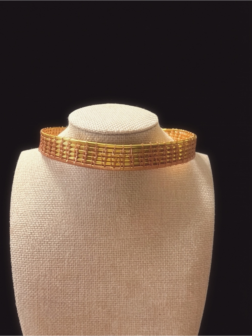 Gold-Tone Woven Choker Necklace - Elegant Women’s Jewelry
